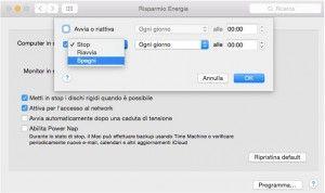 Come spegnere Mac in maniera automatica