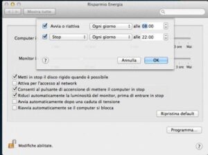 come spegnere automaticamente il Mac