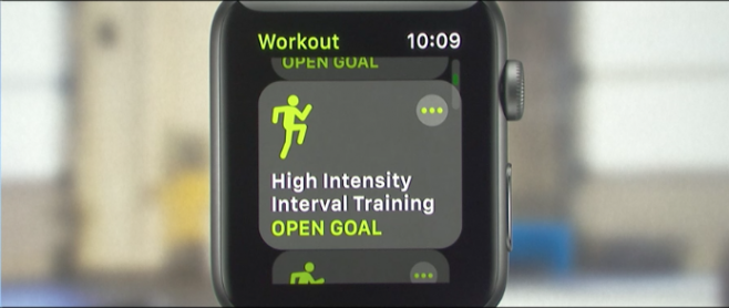 WatchOS 4 allenamento intensivo