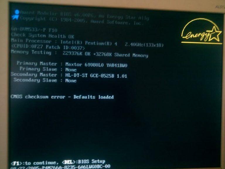 Cmos checksum error defaults loaded при загрузке клавиатура не работает