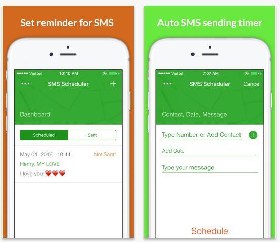 SMS Scheduler programmare invio messaggi iPhone