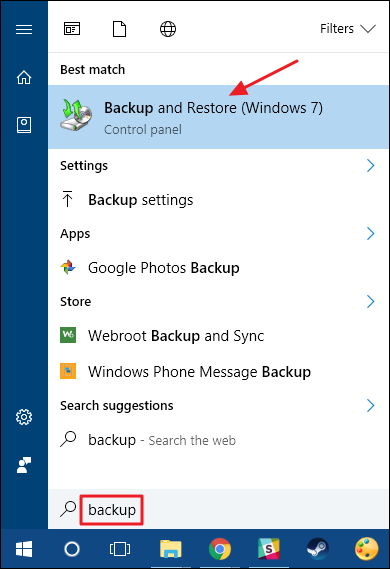 backup e ripristino con windows 7