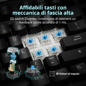 Tastiera Meccanica Gaming Tronsmart TK09R - switch blu