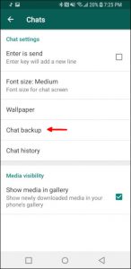 "Chat backup" di WhatsApp