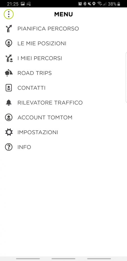 TomTom Go Essential app impostazioni