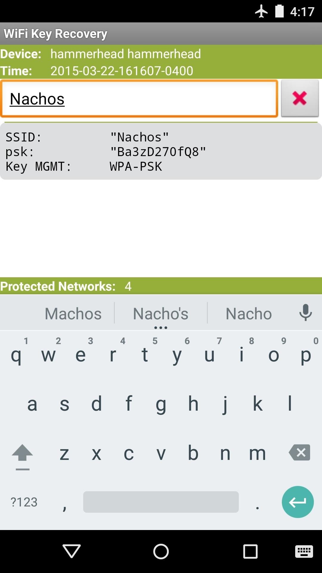 Risultati SSID Quicksearch