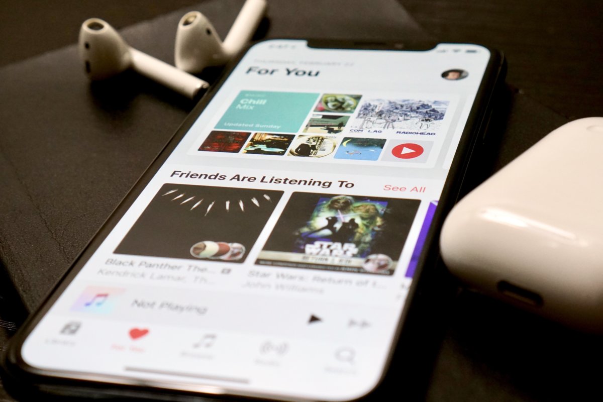 L'applicazione Apple Music in un iPhone