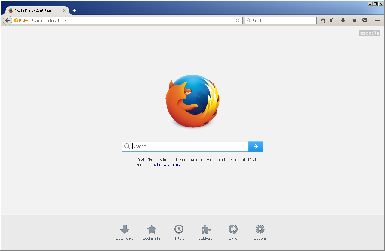 La pagina principale di Mozilla Firefox