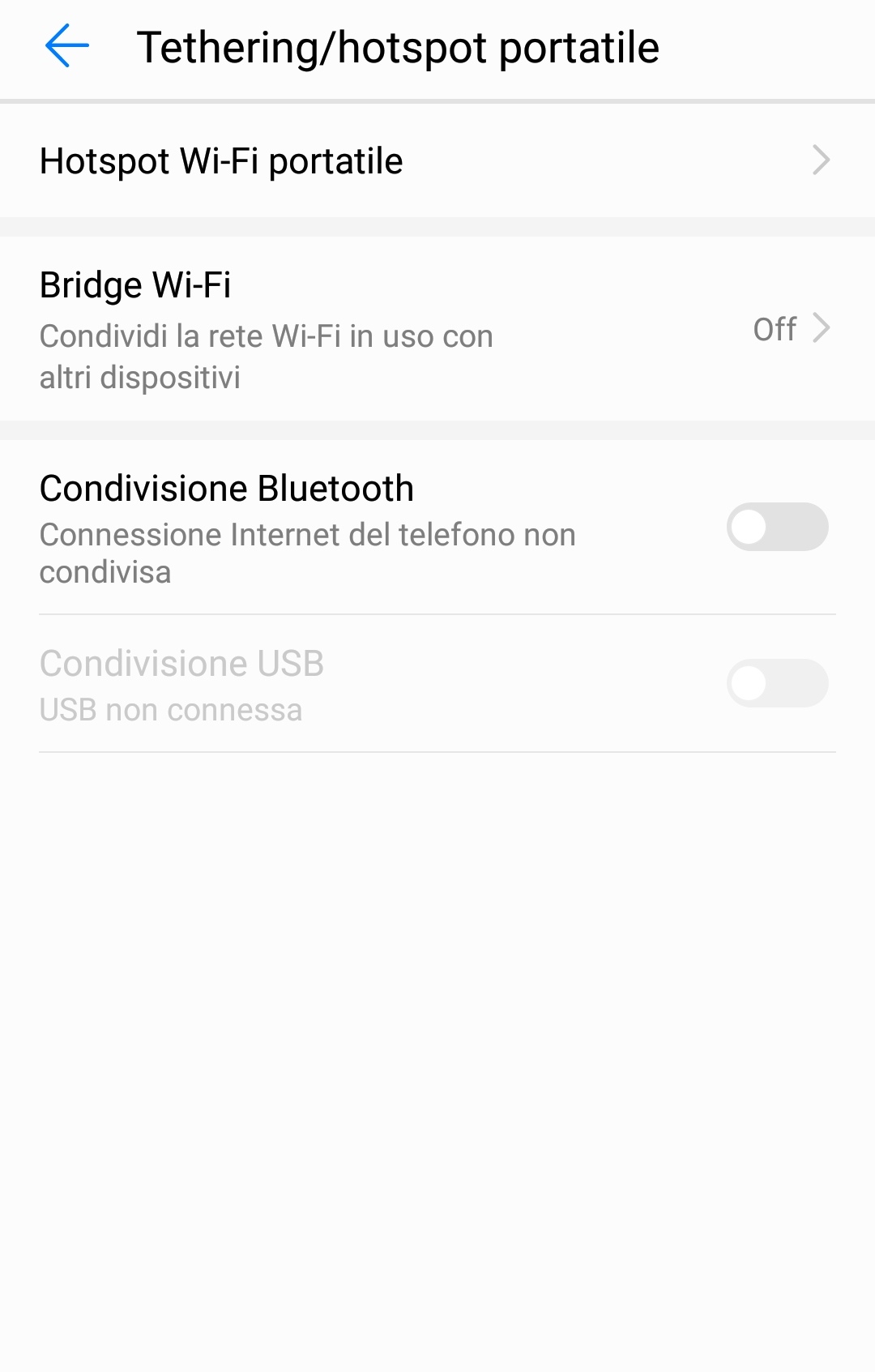 La voce "Hotspot Wi-Fi portatile", per configurare il router