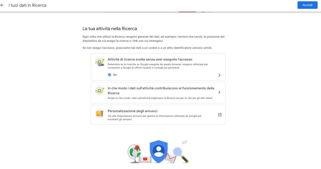 Ricerche su Google privacy