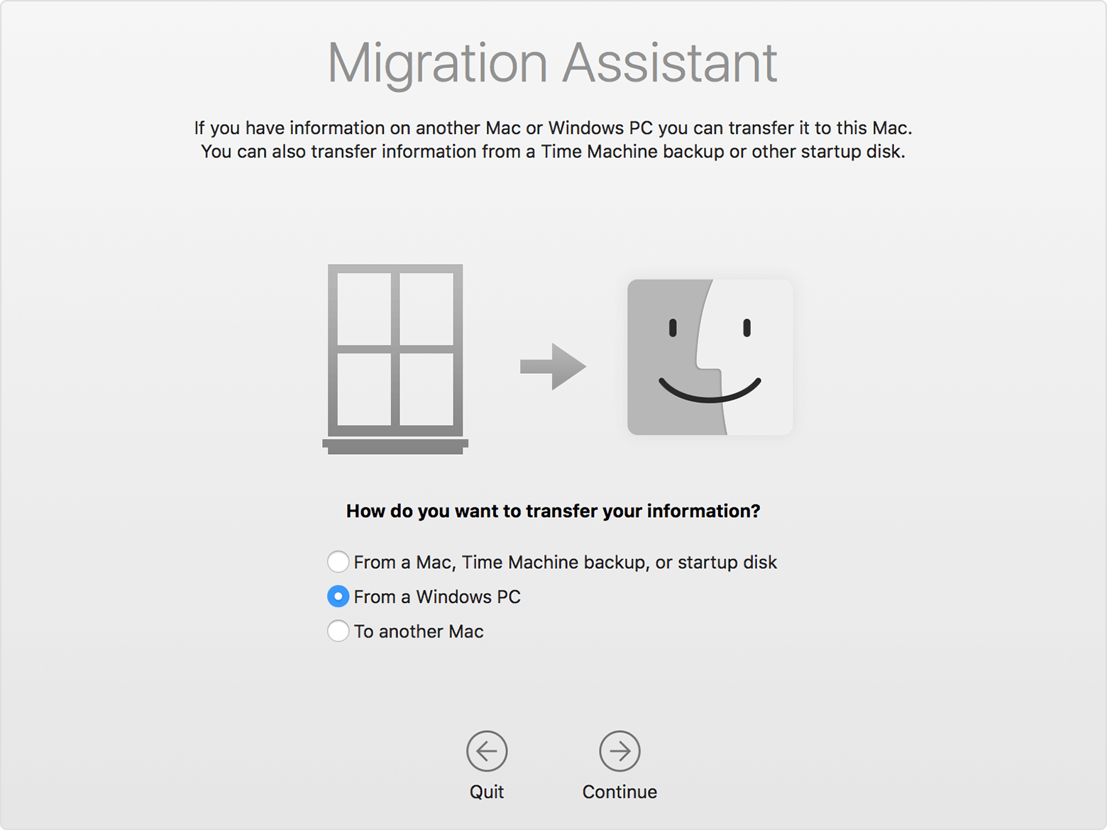 Come trasferire i dati da Windows a Mac con Migration Assistant