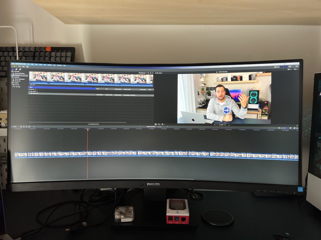 monitor ultrawide per editing video su final cut
