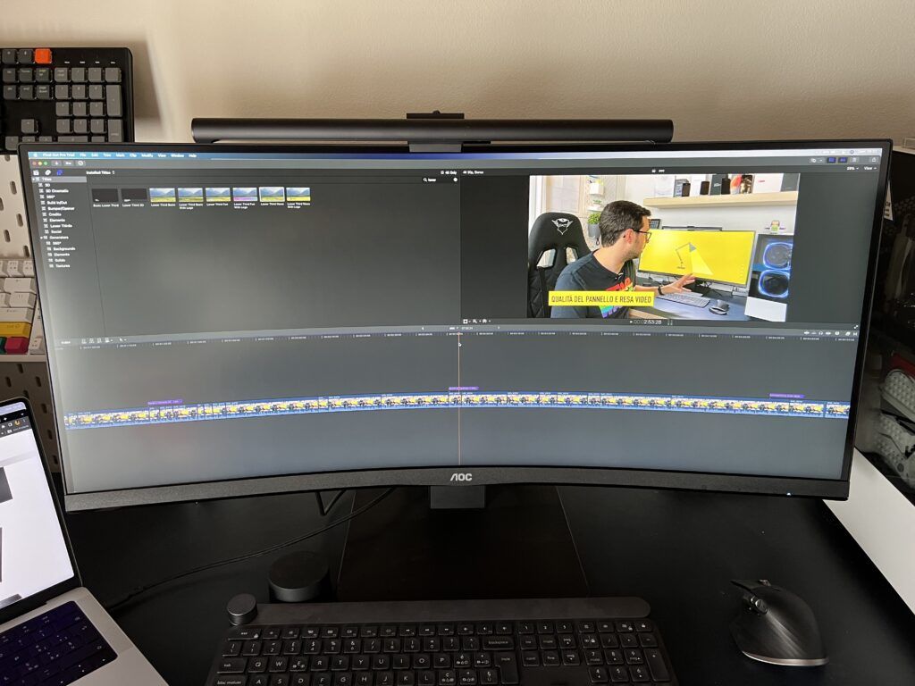 monitor ultrawide AOC CU34P2C timeline final cut