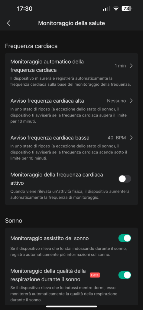 recensione amazfit active - app zepp - funzioni health tracking