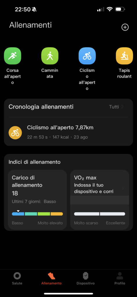 Recensione Xiaomi Smart Band 9 - app mi fitness - allenamenti