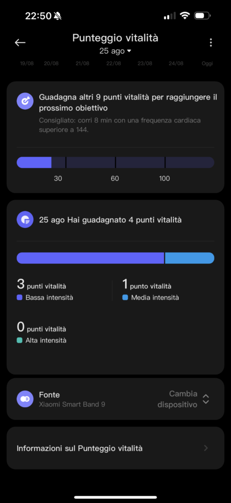 Recensione Xiaomi Smart Band 9 - app mi fitness - vitalità