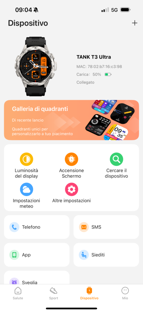 Kospet Tank T3 Ultra - app - funzioni smart