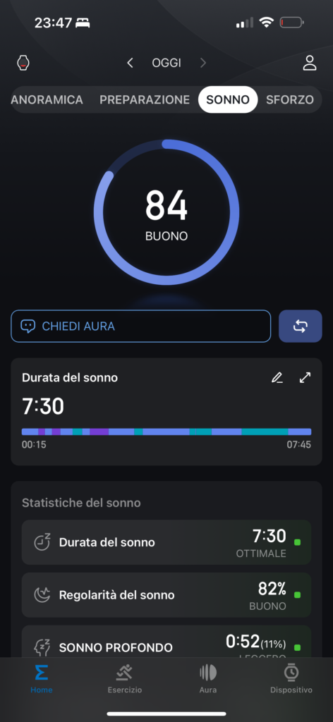 Recensione Amazfit T-Rex 3 - app - salute - sonno