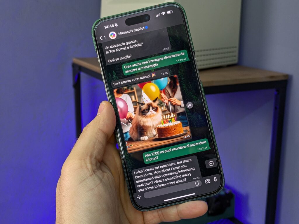 come usare copilot su whatsapp - esempio di immagine
