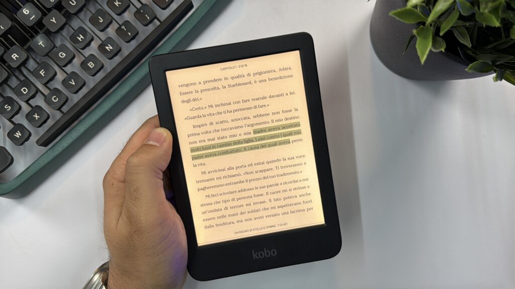 recensione kobo clara colour - ebook reader a colori - possibilità di evidenziare il testo